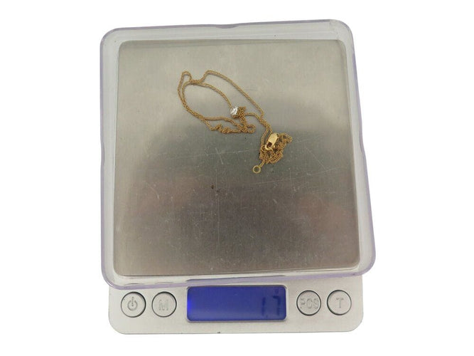 Collier collier pendentif solitaire 38-42cm diamant brillant 0.2ct or 1.7g 58 Facettes 268521