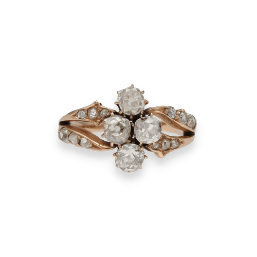 Bague 54 Bague Napoléon III – Or Rose 18k – Diamants Taille Ancienne & Roses (1,00 ct) – Vers 1870 – Taille 54 58 Facettes FB10952