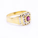 Bague 54 yellow gold Ring with Diamonds and Ruby 58 Facettes N102933EJ