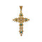 Pendentif Pendentif croix en or jaune 750 et perle de culture, turquoise 58 Facettes 330089070