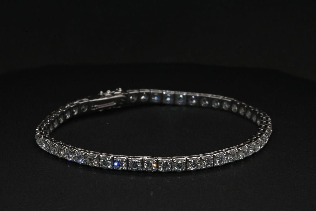 Bracelet Bracelet Tennis Diamants Or Blanc 58 Facettes