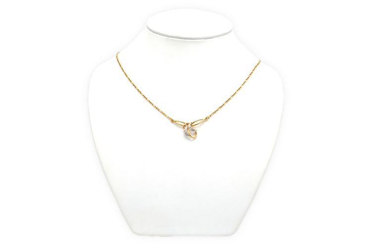 Collier Collier contemporain en or jaune et diamants taille 8/8 58 Facettes 22909
