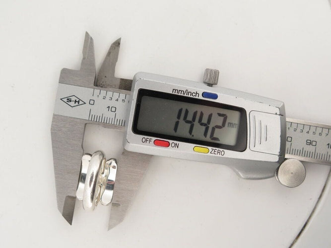 Bague 54 bague HERMES vif argent massif 925 14gr motif h t54 + boite  sterling 58 Facettes 267571