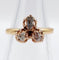 Bague 52 Bague victorienne or rose trèfle et diamants en serti illusion 58 Facettes A02570