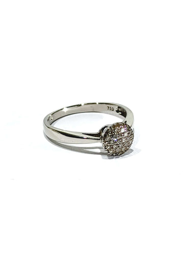 Bague 50.5 Bague or blanc et pavage diamants 58 Facettes