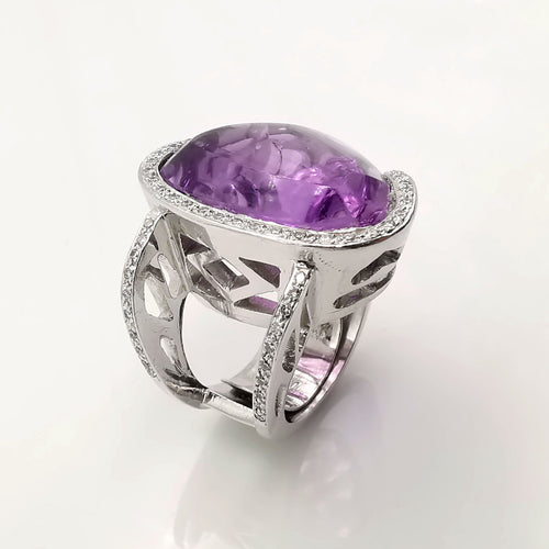 Bague 51 Bague améthyste et diamants 58 Facettes