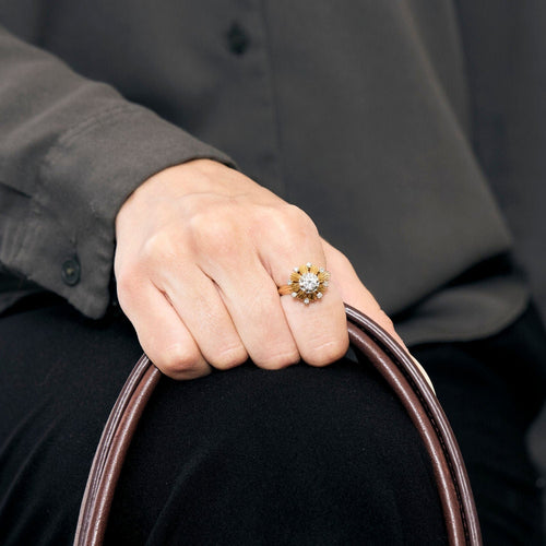 Bague 51 Bague en or rose 18K et platine 58 Facettes ALE42612