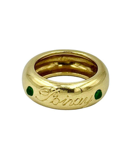 Bague 53 Poiray - Bague Jonc Or Jaune émeraudes 58 Facettes