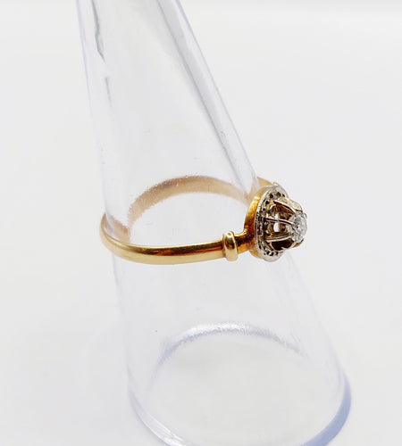 Bague 54 Bague solitaire art deco or jaune 18k diamant taille ancienne 58 Facettes A05903