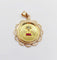 Pendentif RARE Pendentif AUGIS médaille d'amour 26 mm or rose 18k orné de rubis : "+ qu'hier - que demain" (circa 1970) 58 Facettes A05093