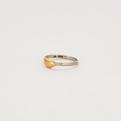 Bague Bague avec motif coeur en or jaune et platine 58 Facettes LP603/4