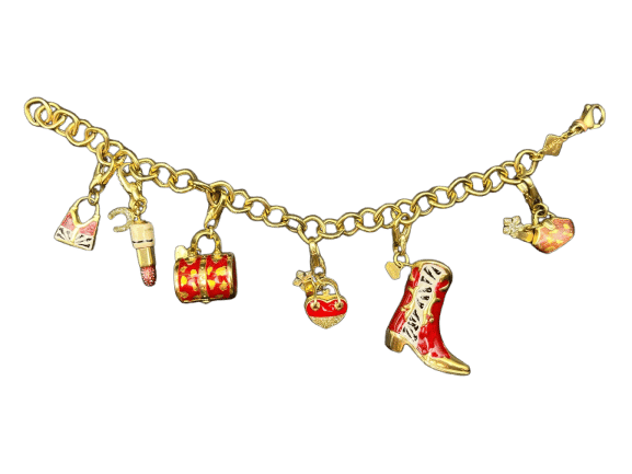 Bracelet Bracciale charms \"Pretty Woman\" en or jaune 58 Facettes