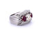 Bague 54 Bague vintage en or blanc avec diamants et rubis 58 Facettes
