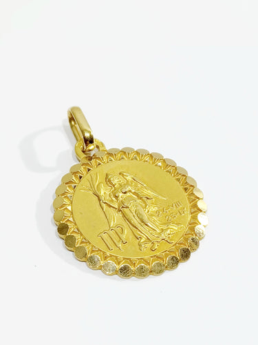 Pendentif Médaille Zodiaque Vierge Or 58 Facettes