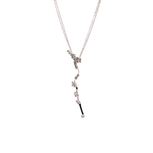 Collier Collier DAVITE E DELUCCHI en or blanc et diamants 58 Facettes 0002