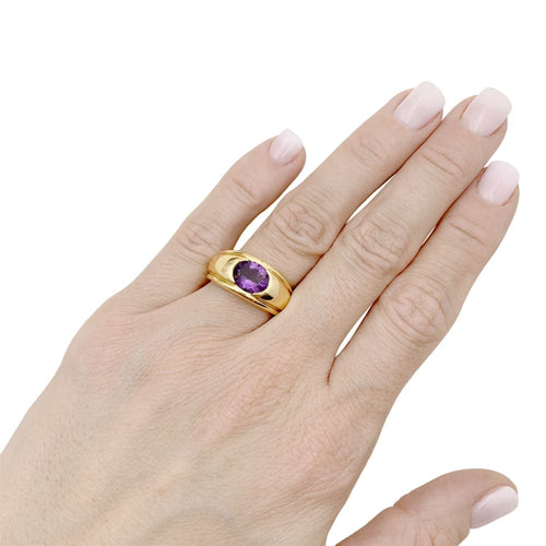 Bague 53 Bague Boucheron, "Roxane", or jaune, améthyste. 58 Facettes 35023