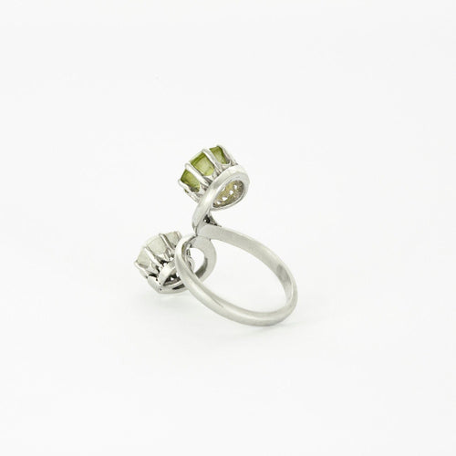 Bague 50 Bague Toi et Moi, diamant et péridot 58 Facettes