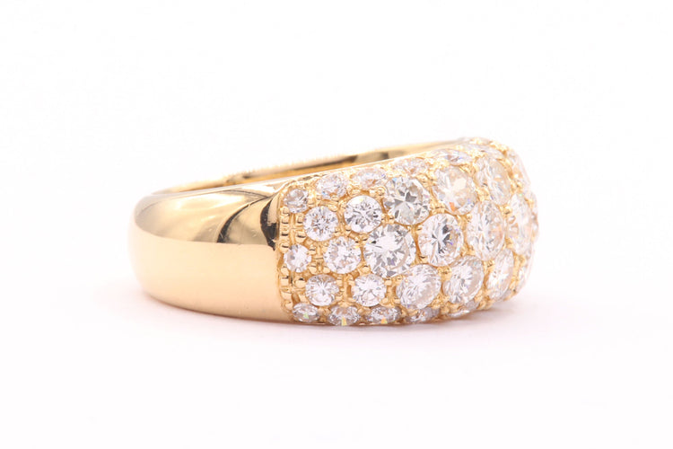 Bague 51 Bague contemporaine en or jaune sertie de diamants 58 Facettes 21489