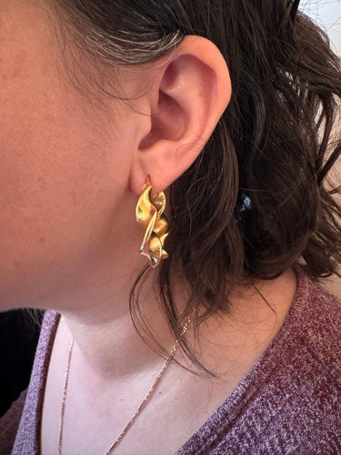 Boucles d'oreilles Paire de créole torsadées en or 58 Facettes