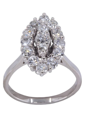 Bague BAGUE MARQUISE DIAMANTS  ANNÉES 50' 58 Facettes 094631