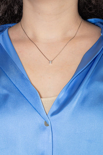 Collier Collier Solitaire Or blanc Diamant 58 Facettes 4520966RV