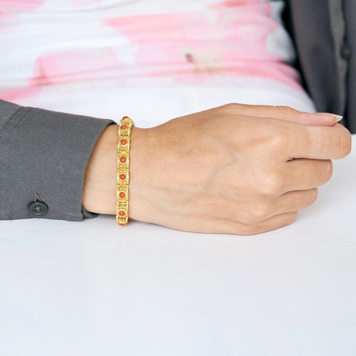 Bracelet Bracelet souple en or jaune et cornalines 58 Facettes PAL30432