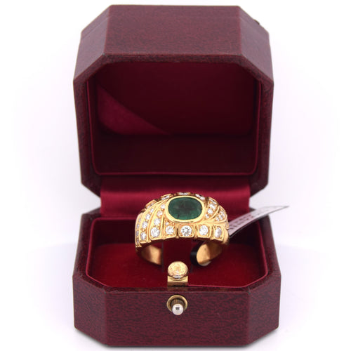 Bague 62 Bague en or jaune avec émeraude 58 Facettes