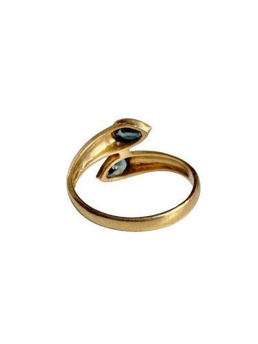 Bague 55 Bague Toi & Moi, en or jaune 18k composée de deux saphirs 58 Facettes