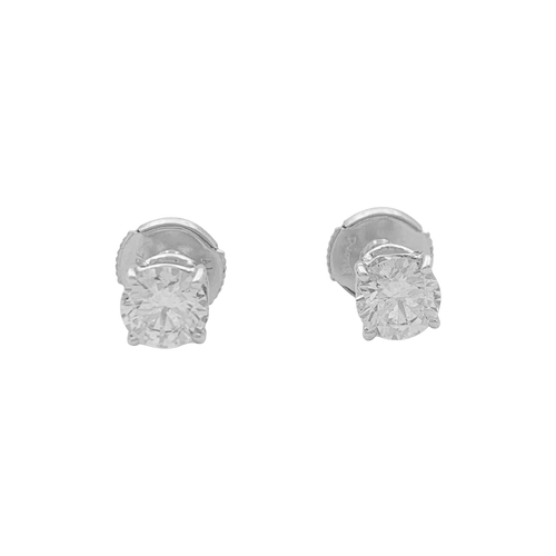 Boucles d'oreilles Puces d'oreilles or blanc 750/000, diamants. 58 Facettes 34762