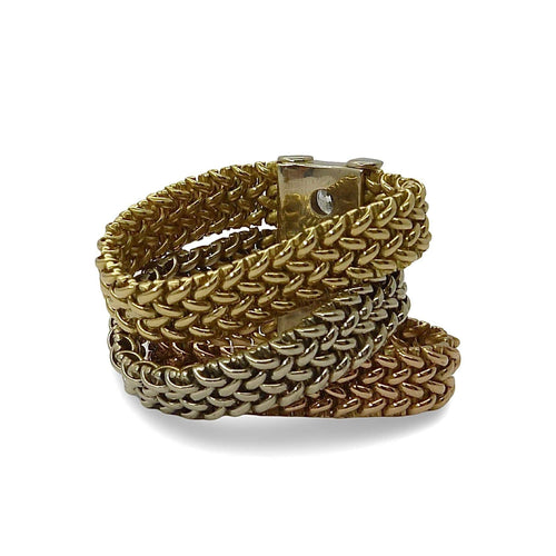 Bague Bague maille 3 ors et diamants 0,75 ct 58 Facettes 00049101