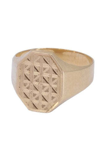 Bague 54 Chevalière or jaune 58 Facettes 088851