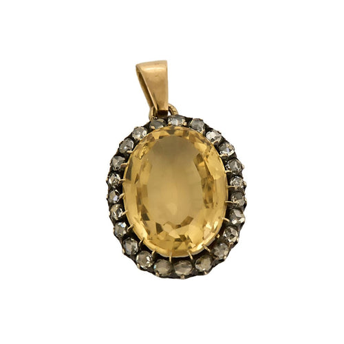Pendentif Pendentif en or rose, argent et citrine 58 Facettes LJ35