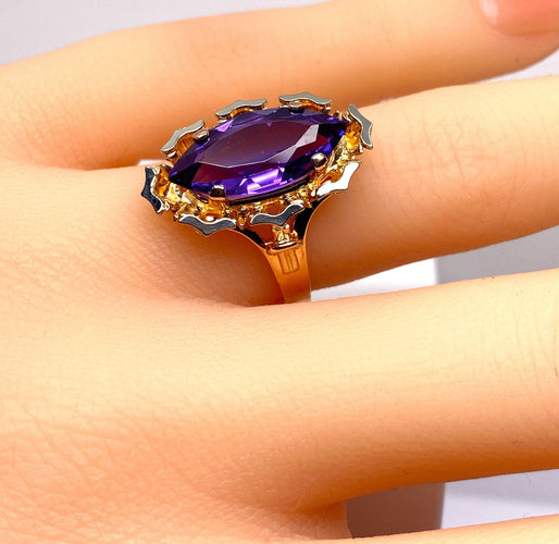 Bague 51 Bague en or jaune et améthyste 58 Facettes AB581