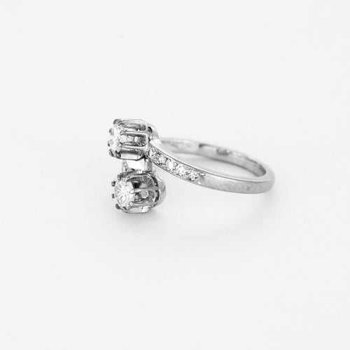 Bague 52 Bague toi et moi or gris et diamants 58 Facettes 250025