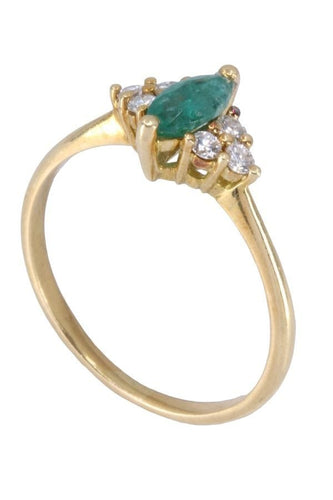 Bague 55 Bague moderne émeraude et diamants 58 Facettes 085411