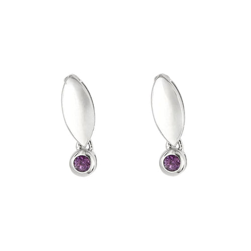 Boucles d'oreilles Boucles en or blanc et améthyste 58 Facettes LP1308/15