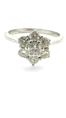 Bague 56 Bague marguerite en or blanc 18 carats et diamants 58 Facettes