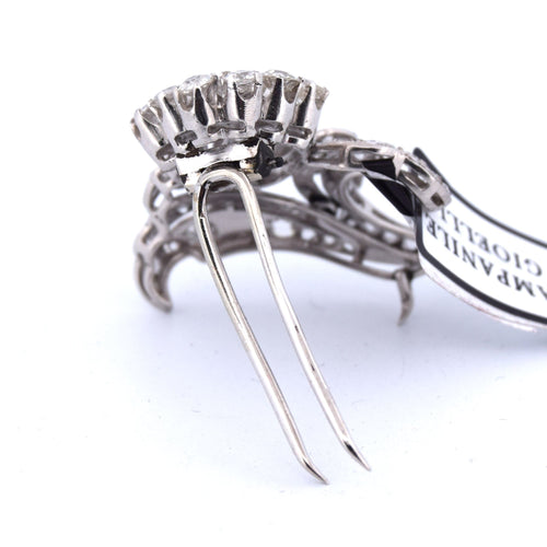 Broche BROCHE ANTIQUE en OR blanc 18 KT 58 Facettes