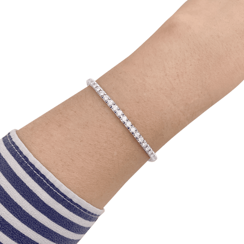 Bracelet Ligne tennis Damiani or blanc, diamants. 58 Facettes 34442