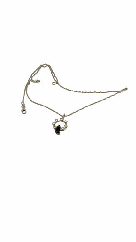 Collier Collier pendentif en or blanc 18 carats diamants et saphir 58 Facettes