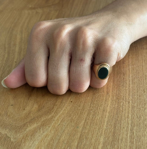 Bague 51 Bague chevalière or et jaspe 58 Facettes