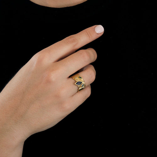 Bague 55 Bague saphir émeraudes diamants 58 Facettes LP472