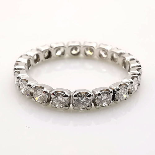 Bague 58 Alliance américaine or blanc et diamants 58 Facettes