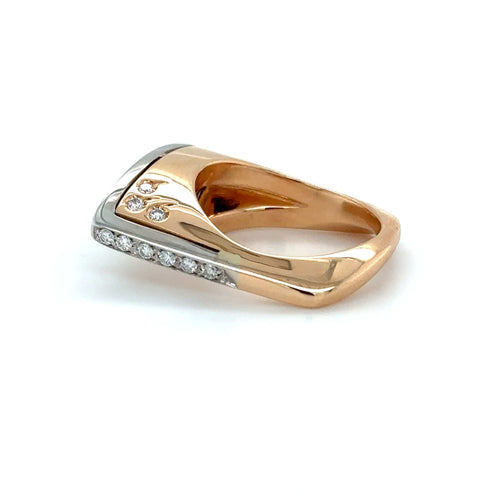 Bague 54 Bague Eventail Géometrique deux ors 58 Facettes 1.0002290/2