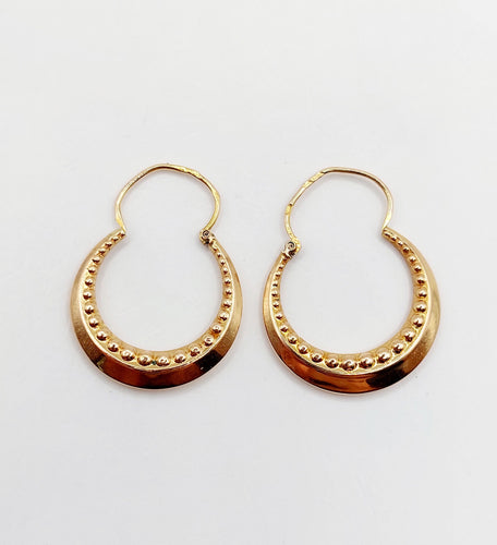 Boucles d'oreilles Créoles vintage art déco or rose 58 Facettes A05806