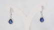 Boucles d'oreilles Boucles d'oreilles de luxe en or blanc, saphirs de Ceylan et diamants 58 Facettes 32078