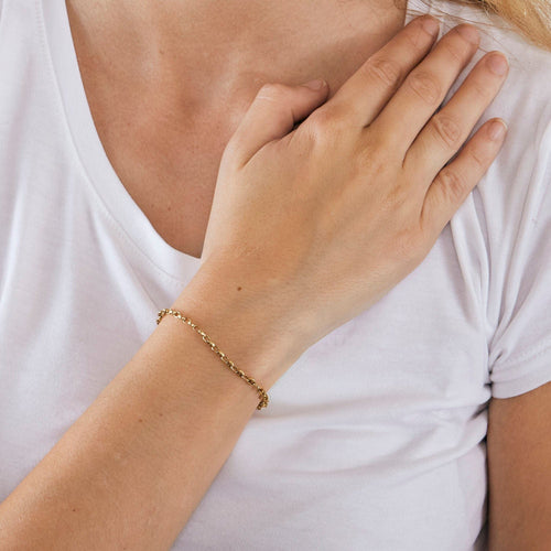 Bracelet Gourmette or jaune 58 Facettes LP155