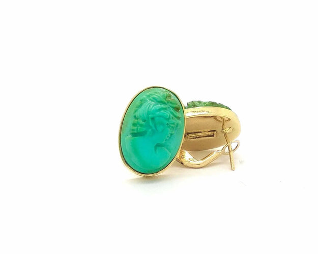 Boucles d'oreilles Boucles d'oreilles en or jaune avec turquoise 58 Facettes 6602