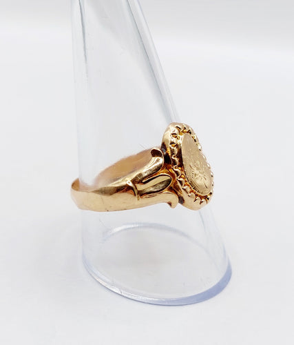 Bague 62.5 Bague chevalière victorienne fleur ciselée en or rose 18k 58 Facettes A06532