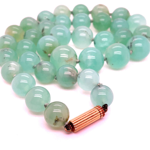 Collier Collier de Perles de Chrysoprase 58 Facettes